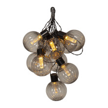 LED Outdoor-Lichterkette ,Archy', Smokeglas-Optik, grau, warmweißes Licht, L 360cm