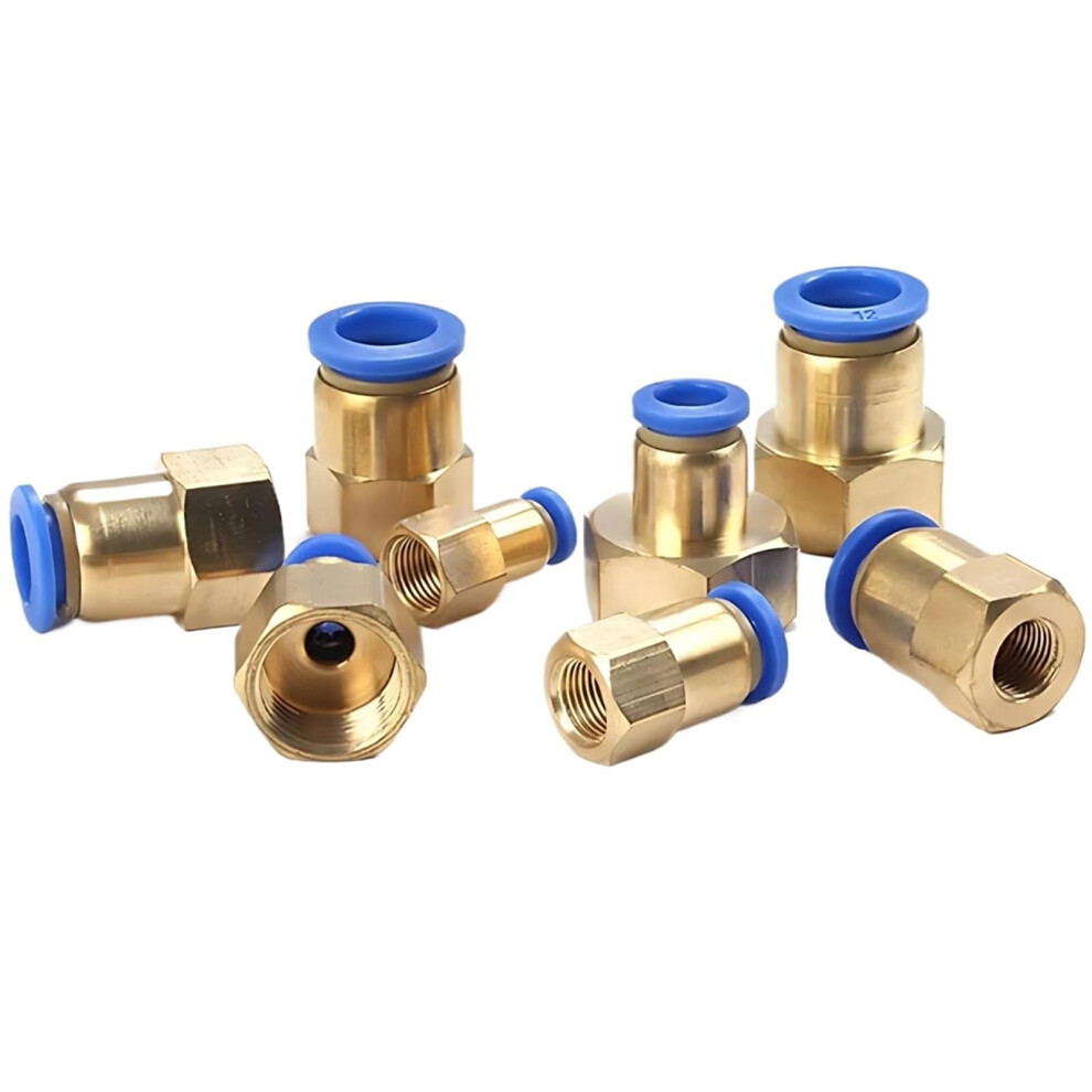50Pcs Pcf Pneumatic Air Fittings Brass Quick Connect Couplers 10Mm 1/8 Inch Female Thread Leakproof Design 9045646498850