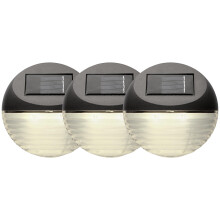 Outdoor Solar-Wandleuchten ,Fency', 3er-Set, Dämmerungssensor, braun, warmweiß, Ø 11cm