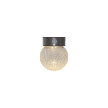 Solar Wandleuchte ,Glory', Kugelleuchte aus Crackle-Glas, Bewegungsmelder, Dämmerungssensor, Ø14,5cm