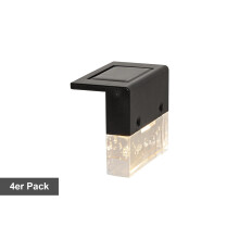 Solar Zaunbeleuchtung ,Bubbly Fence', LED, Dämmerungssensor, 4er-Set, schwarz-transparent