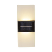 Solar Wandlampe ,Wally Frost', Dämmerungssensor, 2 Lichteinstellungen, matt-weiß, H 20cm