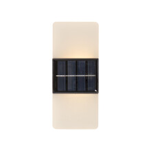 Kleine Solar Wandlampe ,Wally Frost', Dämmerungssensor, 2 Lichteinstellungen, matt-weiß, H 14cm