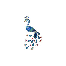 Solar-Wandleuchte ,Peakock', Solardeko mit Pfau, bunt, 6 LEDs, kaltweiß, H 52cm