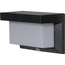 Solar-Wandleuchte ,Valla', Bewegungsmelder, 3 Lichteinstellungen bis 800lm, schwarz, B 20cm, H 12cm