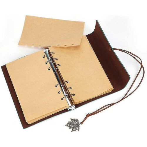 Leather Writing Diary Notebook, Maleden Classic Spiral Bound Notebook Can Be Refilled with Diary 2