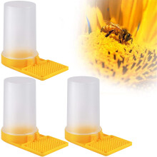 3 Pack Beehive Entrance Feeder Bee Water Dispenser with Easy Refill and AntiDrowning Design White Yellow