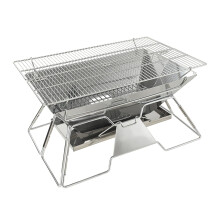 304 Stainless Steel Portable Charcoal Grill with Tool Kit and Storage Bag for Camping Picnic Outdoor Cooking