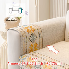 (Off White, Armrest 27.5*27.5in(70*70cm)) 1pcSofa Mat Four Seasons Universal Easy And Modern, Living Room And Bedroom