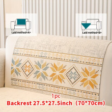 (Off White, Backrest 27.5*27.5in (70*70cm)) 1pcSofa Mat Four Seasons Universal Easy And Modern, Living Room And Bedroom