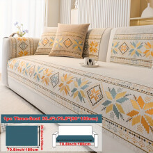 (Off White, Three-seater Sofa Cover 35.4*70.8in (90*180cm)) 1pcSofa Mat Four Seasons Universal Easy And Modern, Living Room And Bedroom