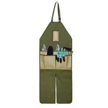 Waterproof Gardening Apron with Pockets, Adjustable Oxford Cloth Garden Work Apron for Men and Women, Green