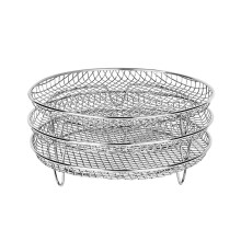 Air Fryer Rack Stainless Steel Three Stackable Roasting Racks for Baking and Grilling