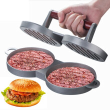 Non Stick Double Burger Press Aluminium Alloy Hamburger Patty Maker with Stainless Steel Mould