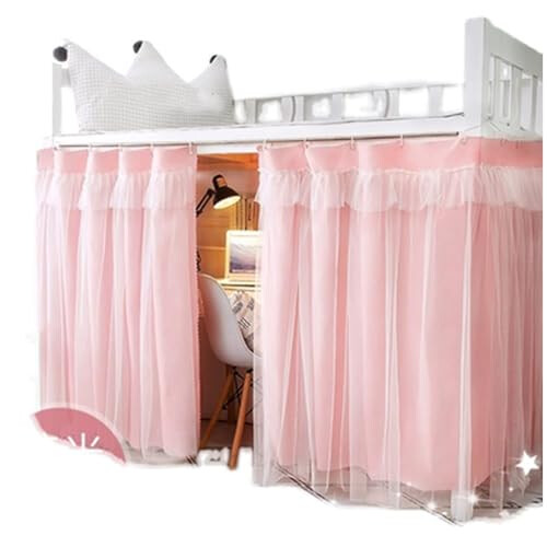 Breathable Bed Tent Curtain for Dorm Bunk Bed, Private Sleeping Space Canopy for Single Loft