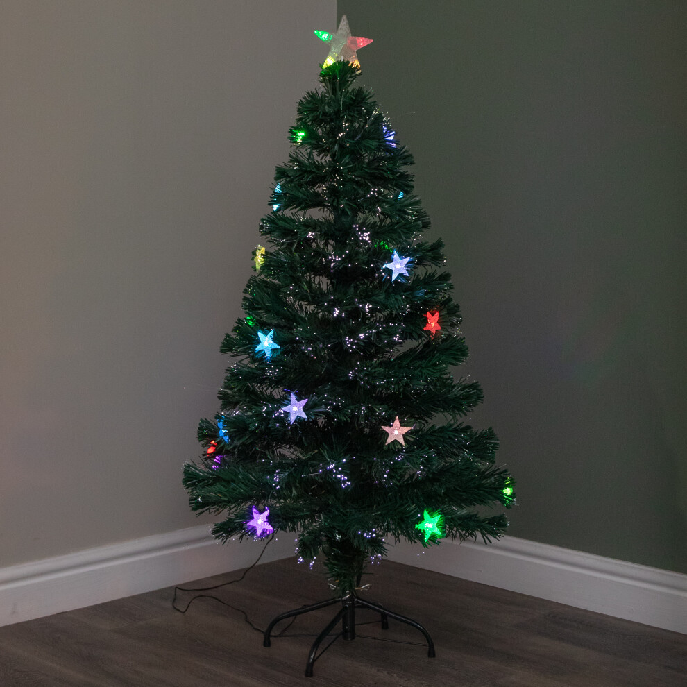 Snow Time 4Ft (1.2M) Fibre Optic Cosmos Christmas Tree With 22 Colour Changing Leds