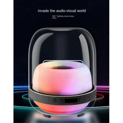 (Μαύρο) Ασύρματο ηχείο Bluetooth Harman Kardon τέταρτης γενιάς, υπογούφερ LED 360 μοιρών, HIFI, π 1