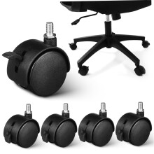 Threaded Furniture Caster Wheels 5pcs Heavy Duty Swivel Casters for Chairs Sofa Cabinet Easy Mobility