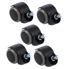 Office Chair Wheels Set of 5, Silent Rolling Nylon Replacement Casters for Hardwood Floors