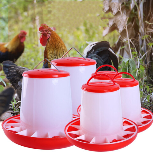 Chick Feeder Hanging Plastic Gravity-Fed Poultry Food Bucket 1