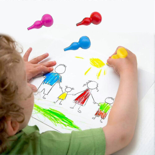 Young Children Master Wax Crayons And 12 Colored Pencils 1