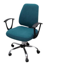 Office Chair Cover 2Pcs Stretch Spandex Desk Chair Slipcover Set, Thick Lake Blue Protector for Home Office
