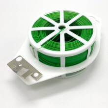 Garden Twist Ties 200m Roll with Builtin Cutter, Reusable Green Plant Support Wire for Gardening and Home Use