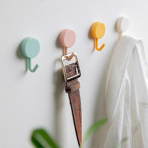 10 Packs Household Strong Adhesive Unmarked Hooks (Black+white) A 2
