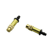 Adjustable Brass Garden Misting Nozzles 5pcs for 4/7mm Hose, Low‑Flow Cooling Sprayers for Greenhouse