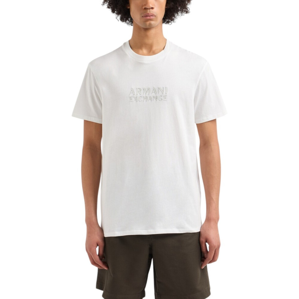 Armani (White, Xl) Exchange Mens T Shirts Asv Logo Cotton Tee