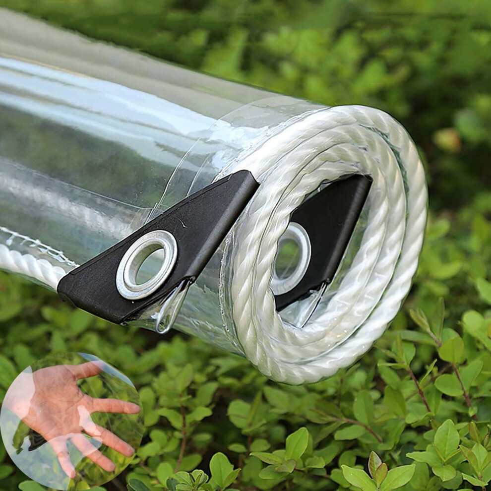 Clear Pvc Tarpaulin 0.35Mm Heavy Duty Transparent Waterproof Tarp For Patio Tent Greenhouse Car Canopy 9351714710077