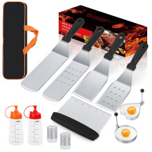 Griddle Accessories Kit 13PCS HeavyDuty Stainless Steel Spatula Set for Blackstone Flat  Grill Outdoor Cooking
