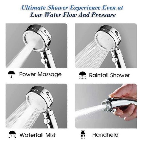 Handheld Shower Head with ON/OFF Pause Switch &amp; 3 Spray Setting High Pressure Showerhead with Extra 1