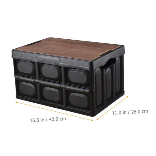 Collapsible Storage Box with Lid, Large Capacity Foldable Container for Camping and Car Trunk 1