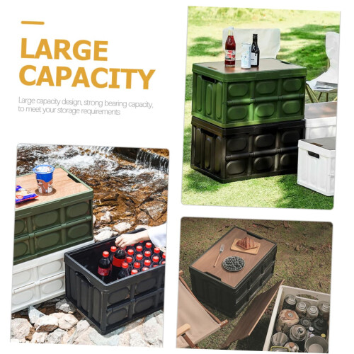 Collapsible Storage Box with Lid, Large Capacity Foldable Container for Camping and Car Trunk 2
