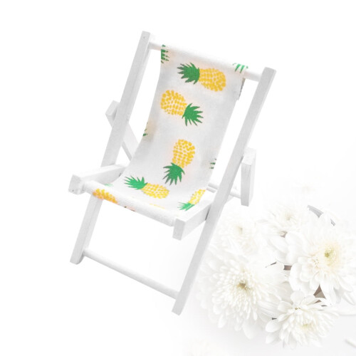 Scaun de plajă din lemn cu model de ananas, 1 bucată 1