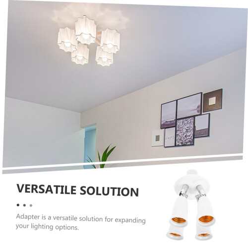 E27 Light Socket Splitter Adapter with Switch, Dual Socket Expansion 360 Rotation 180 Bendable Design 2