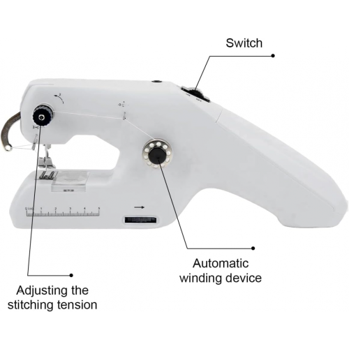 spot ZDML-6 sewing machine home mini handheld portable electric double thread sewing machine white + line pack 2