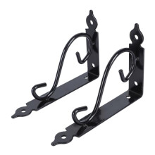 2pcs Heavy Duty Metal Wall Shelf Brackets Rustic Iron Triangle Design for Kitchen Bathroom Bedroom Storage