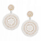 Beaded Drop Earrings Round Bohemia Hoop White 4