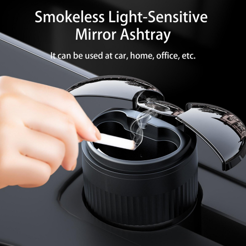 Ashtray Automatic Opening Closing Infrared Sensor USB Rechargeable Smokeless Light-Sensitive Mirror Ashtray Interior Accessory 1