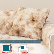 (Khaki 1, Pillow Case 17.8*17.8in (45*45cm)) 1pc Plush Gradient Color Velvet Sofa Cover, Thickened Sofa Cover, Dog-friendly