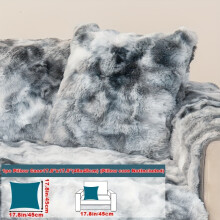 (Haze Blue, Pillow Case 17.8*17.8in (45*45cm)) 1pc Plush Gradient Color Velvet Sofa Cover, Thickened Sofa Cover, Dog-friendly