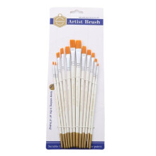 12 Piece Watercolor Paint Brush Set with Durable Nylon Bristles for Artists and Oil Painting Detail Work