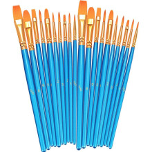 20pcs Paint Brushes Set Round Pointed Tip, Durable Nylon Bristles for Acrylic Watercolor Oil Painting