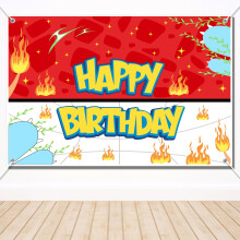 Extra Large Anime Cartoon Birthday Party Backdrop 100x150cm, Vivid Reusable Fabric for Kids Photo Booth