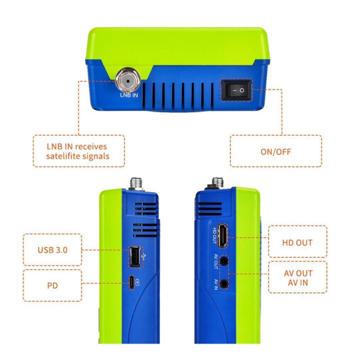 Satellite Signal Finder DVB‑S/S2 HD V8 Meter with 3.5‑Inch Display, Type‑C Charging, Fast Dish Alignment 2