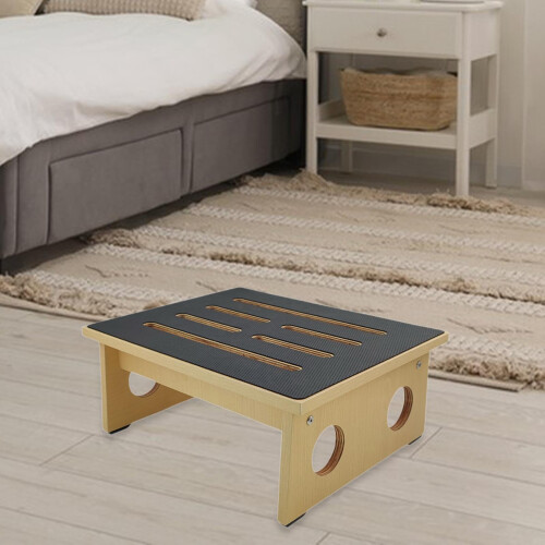 Wooden Step Stool for Elderly Non Slip Stability Bedside Step Stool for Seniors Support 16.5cm 1