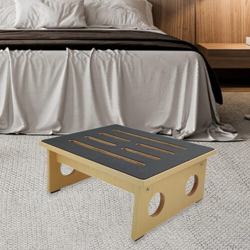 Wooden Step Stool for Elderly Non Slip Stability Bedside Step Stool for Seniors Support 16.5cm 2