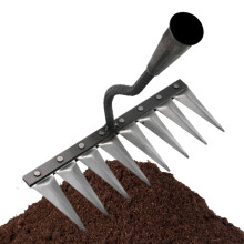 Hand Weeder Tool with 8 Teeth, Ergonomic Grip Garden Weeding Rake for Efficient Weed Removal and Soil Aeration